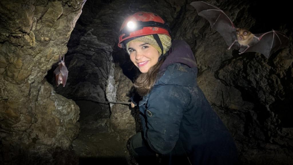 Nachwuchs bei den Hufeisennasen | Anna seilt sich in einer Höhle nahe Hohenburg ab, in der die Fledermäuse "Große Hufeisennasen" wohnen. | Bild: BR | Text und Bild Medienproduktion GmbH & Co. KG | Katja Schübl